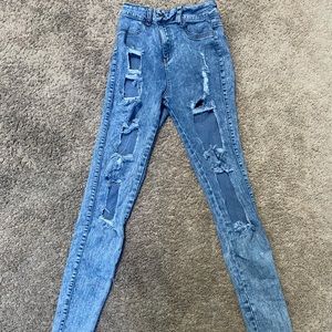 Forever 21 high waist hole jeans